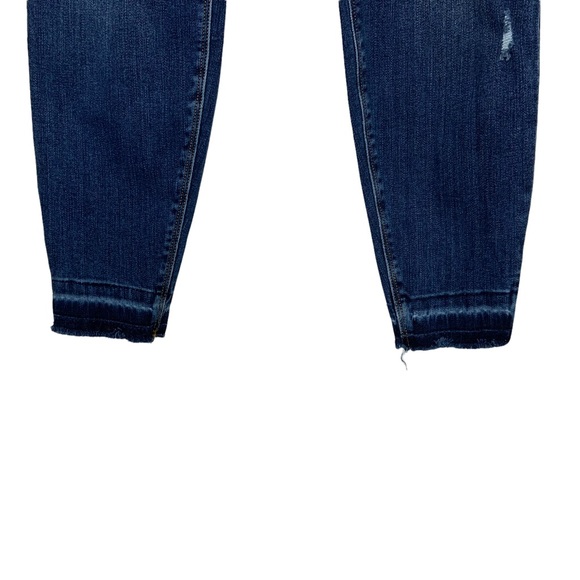 Spanx Distressed Ankle Skinny Jeans Large Medium Wash Released Hem Elastic Waist - Picture 9 of 9
